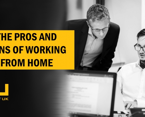 Inforgaphic with the words 'The pros and cons of working from home'
