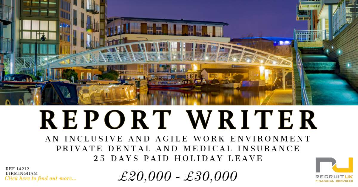 Report Writer In Birmingham To Join A Financial Planning Firm