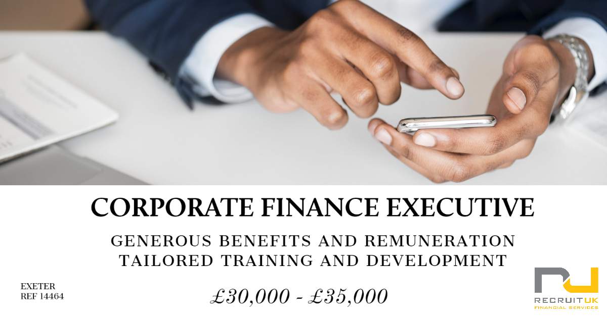Finance Executive in Exeter to join a Chartered Financial Planning Firm.