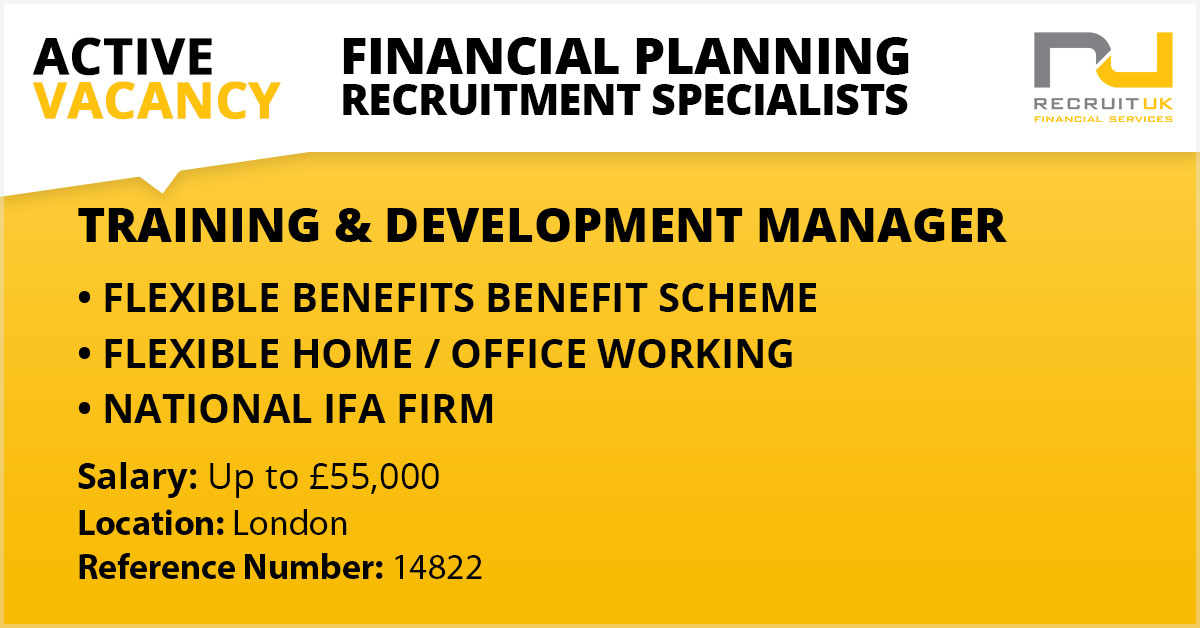 Training Development Manager Recruit UK