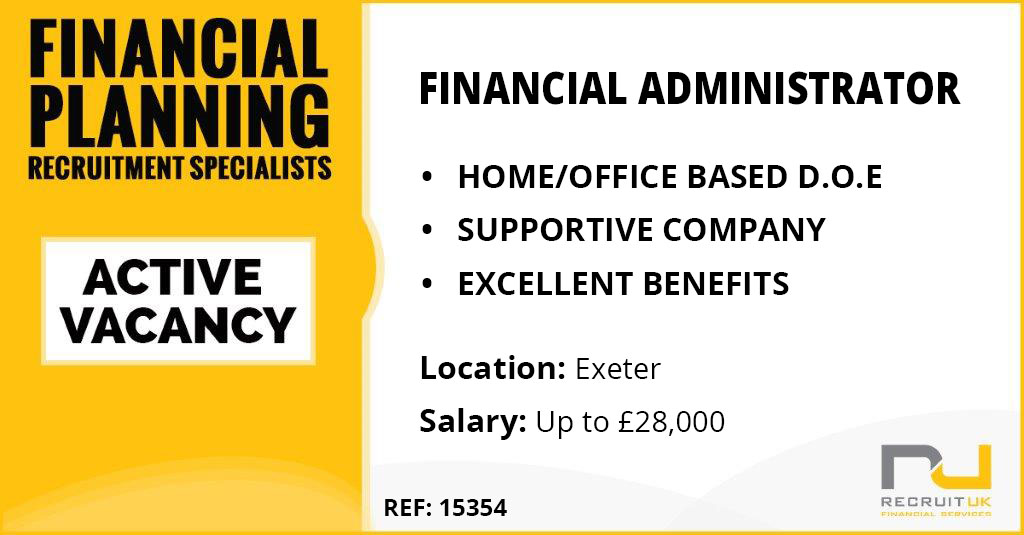 Financial Administrator in Exeter to join a Chartered practice.