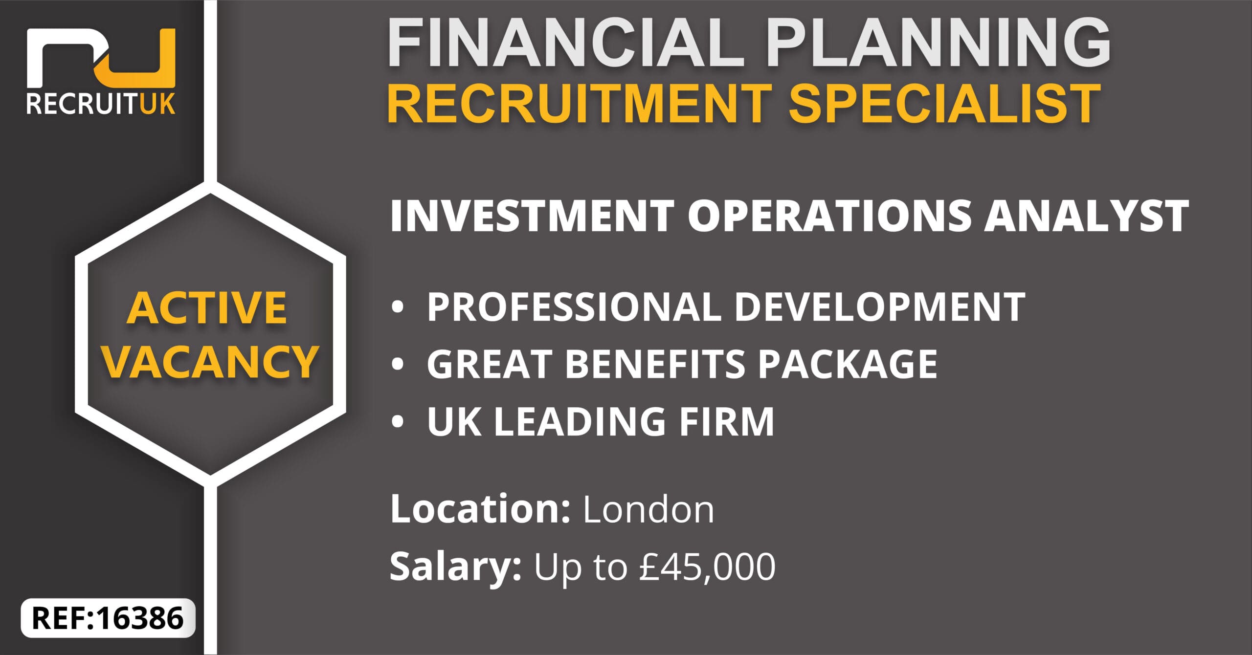 Investment Operations Analyst, London