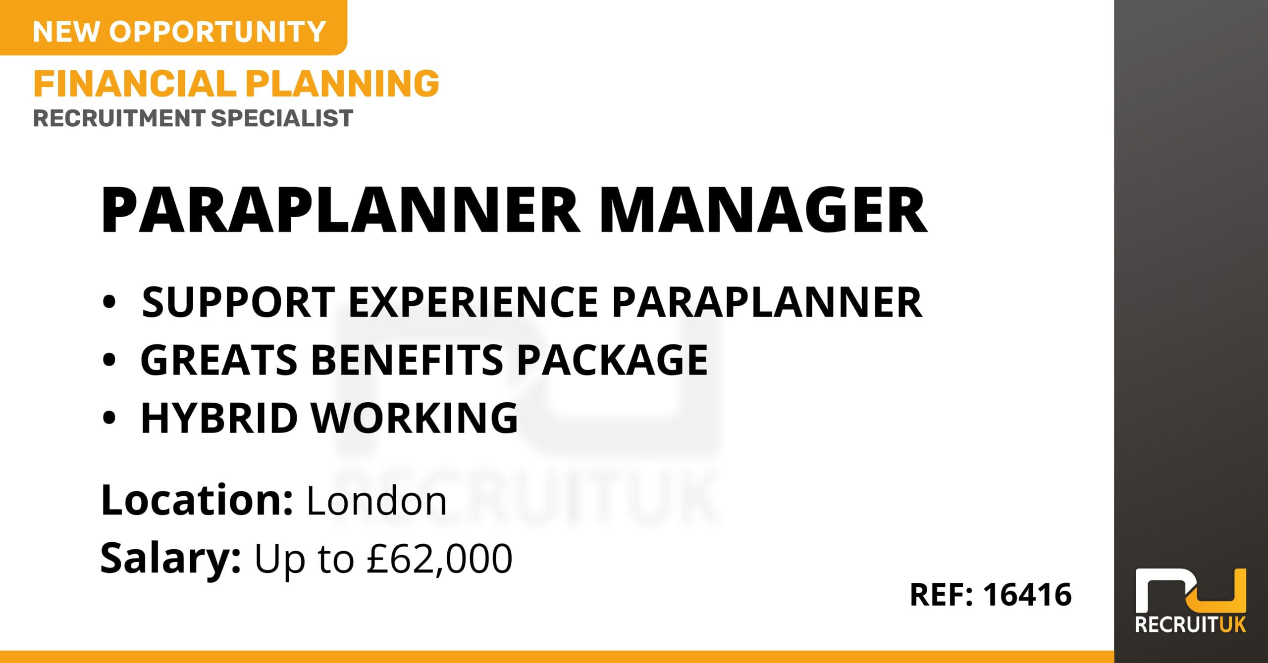 Paraplanner Manager, London