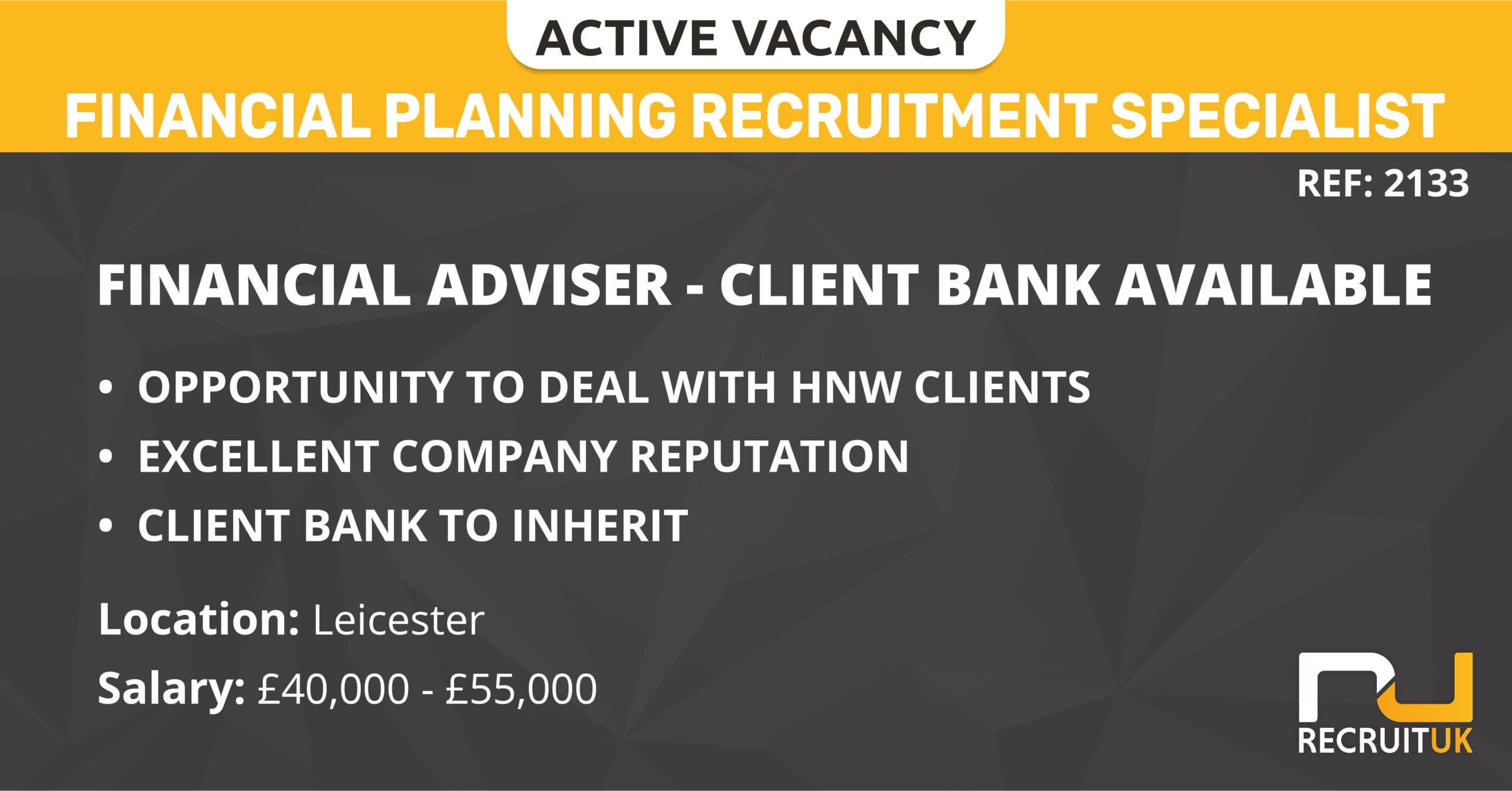 Financial Adviser – client bank available, Leicester