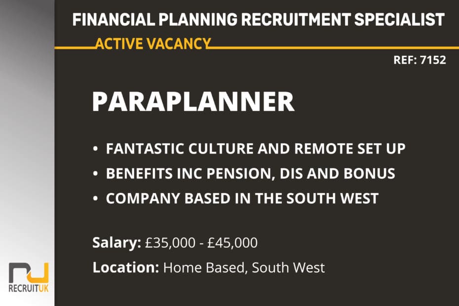 Paraplanner, Home Based, South West