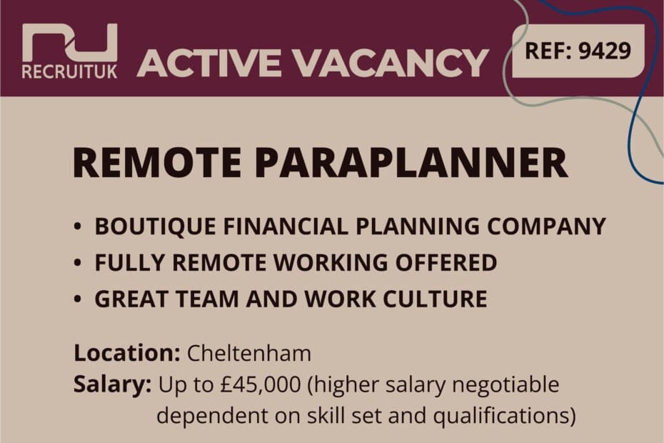 Remote Paraplanner, Cheltenham