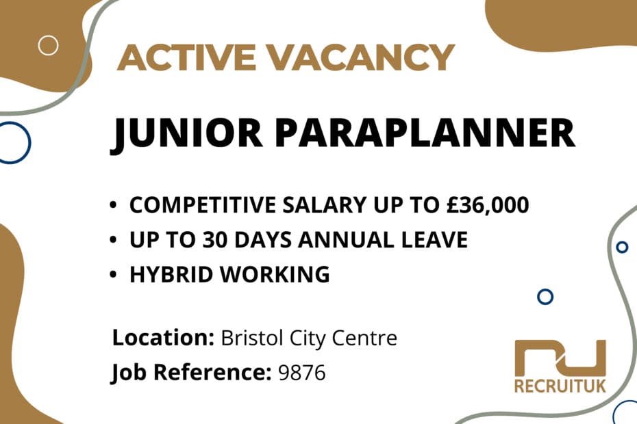 Junior Paraplanner, Bristol City Centre