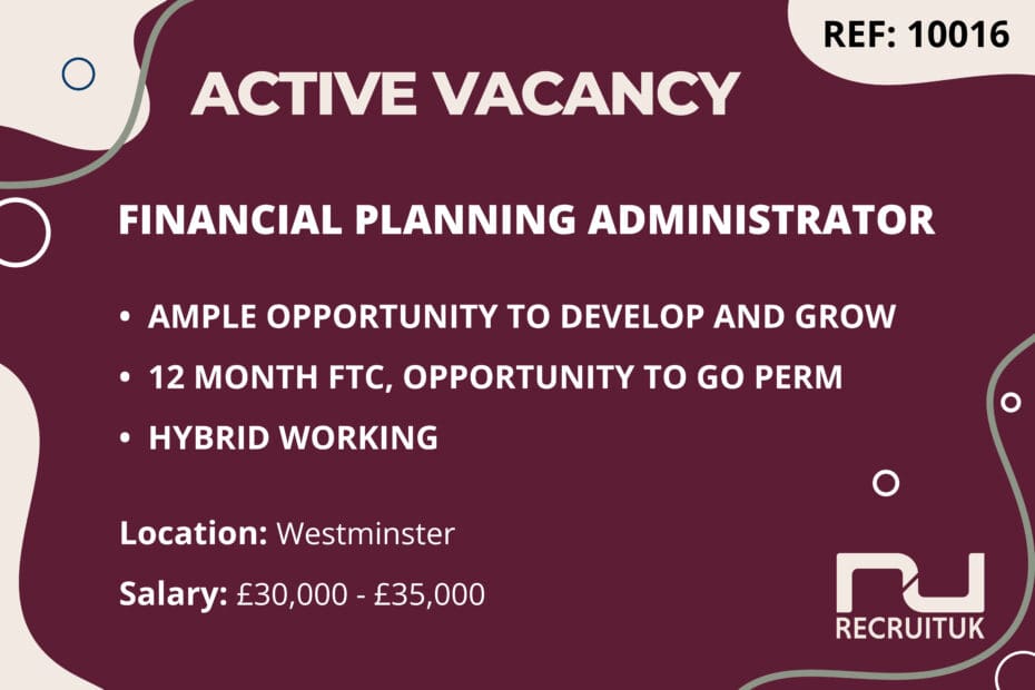 Financial Planning Administrator, Westminster
