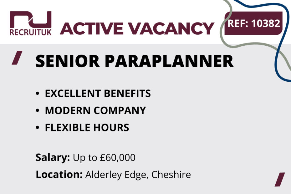Senior Paraplanner, Alderley Edge, Cheshire